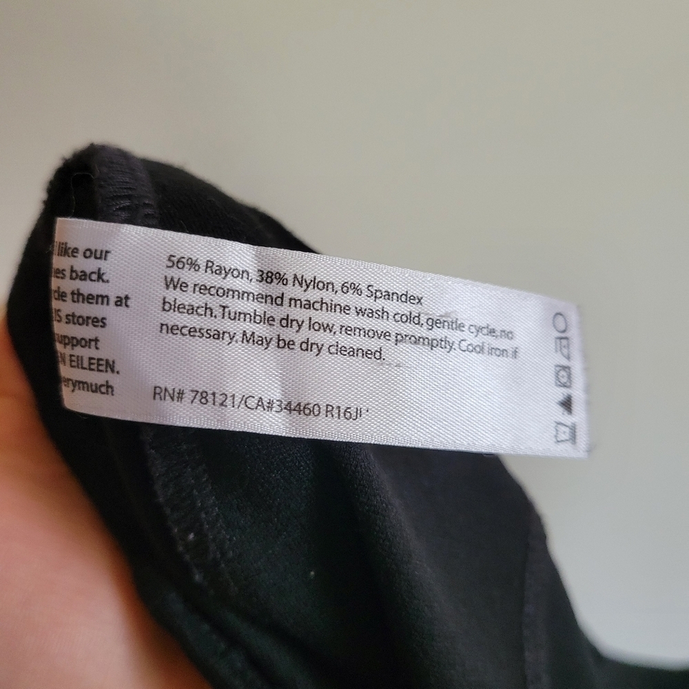 Eileen Fisher Pullon Pant Stretchy Thick Black M Medium - Picture 9 of 9